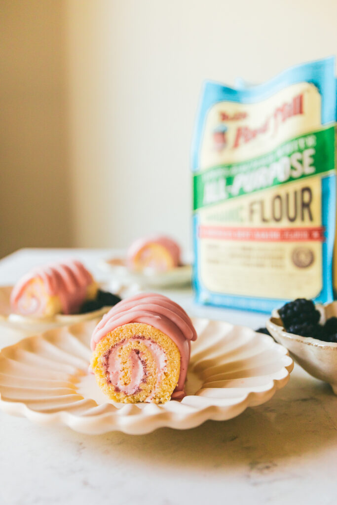 Blackberry Goat Cheese Roulade Petit Fours